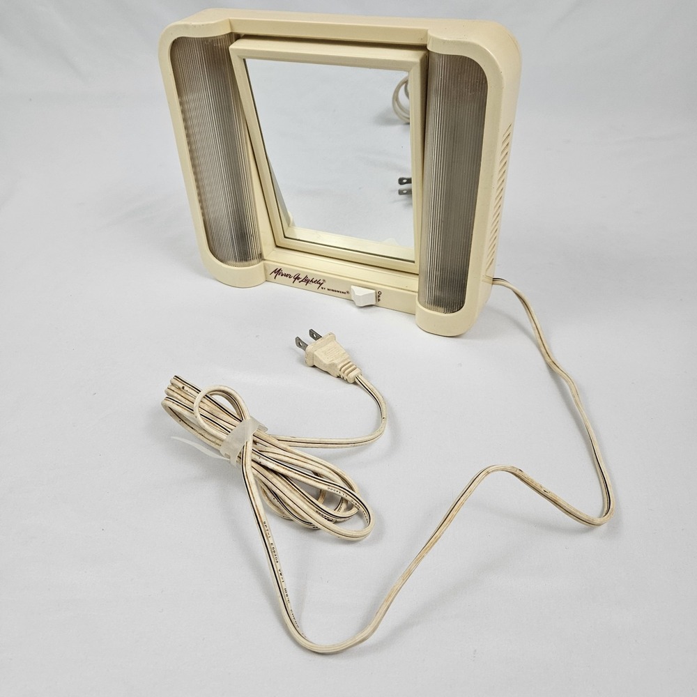 Vintage MCM Make-up Mirror Go Lightly Lighted Mirror Two Sided Tilt Works